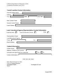 Request for Mediation of Complaint - California, Page 2