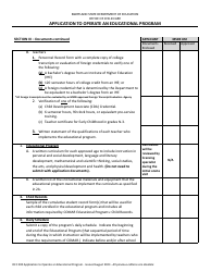 Form OCC200 Application to Operate an Educational Program - Maryland, Page 2