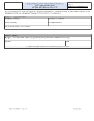 Document preview: Form DOC.221.21 Appeal Withdrawal Request - Child Care Scholarship Program - Maryland