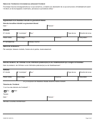 Forme ON00276F Signalement D&#039;un Deces, D&#039;une Blessure, D&#039;une Maladie Ou D&#039;un Incident Sur Le Lieu De Travail (Articles 51, 52 Et 53 De La Lsst) - Ontario, Canada (French), Page 4