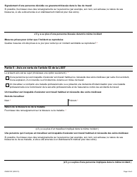 Forme ON00276F Signalement D&#039;un Deces, D&#039;une Blessure, D&#039;une Maladie Ou D&#039;un Incident Sur Le Lieu De Travail (Articles 51, 52 Et 53 De La Lsst) - Ontario, Canada (French), Page 5