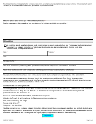 Forme ON00276F Signalement D&#039;un Deces, D&#039;une Blessure, D&#039;une Maladie Ou D&#039;un Incident Sur Le Lieu De Travail (Articles 51, 52 Et 53 De La Lsst) - Ontario, Canada (French), Page 9