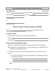 Form HOU503 Affidavit in Support of Eviction Expungement - Minnesota
