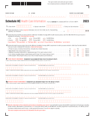 Document preview: Schedule HC Health Care Information - Massachusetts, 2023