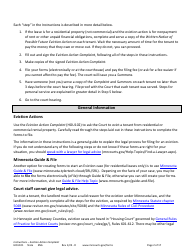 Form HOU101 Instructions - Eviction Action Complaint - Minnesota, Page 2