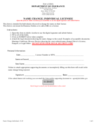 Document preview: Name Change, Individual Licensee - Idaho