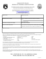 Bail Renewal Fingerprint Packet - Resident - Idaho, Page 2