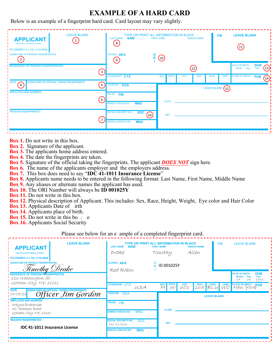 Bail Renewal Fingerprint Packet - Resident - Idaho, Page 4