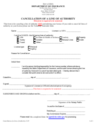 Document preview: Cancellation of a Line of Authority - Idaho