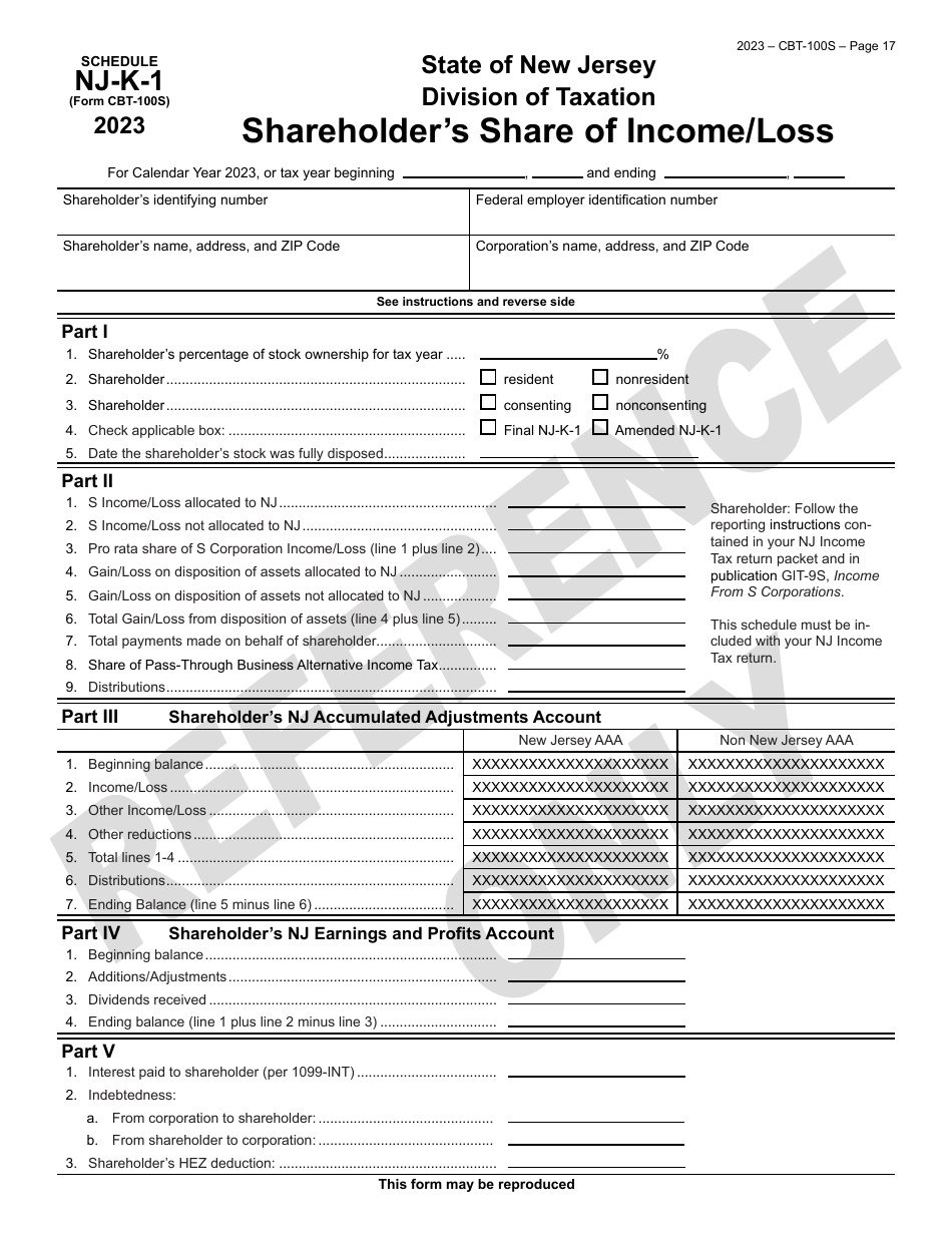 Form CBT-100S New Jersey Corporation Business Tax Return - New Jersey, Page 18