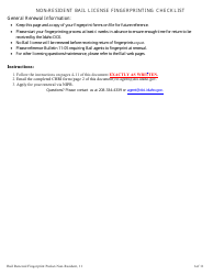 Bail Renewal Fingerprint Packet - Non-resident - Idaho