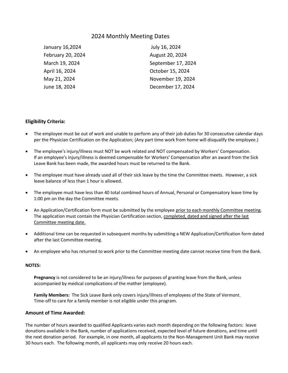 Sick Leave Bank Application / Physician Certification - Non-management, Supervisory and Corrections Units - Vermont, Page 3