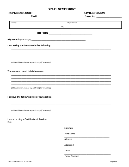 Form 100-00053  Printable Pdf
