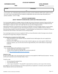 Document preview: Form 100-000333 Notice to Homeowner About Vermont Homeowner Assistance Program (Vhap) - Vermont