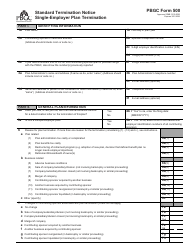 PBGC Form 500 Standard Termination Notice Single-Employer Plan Termination