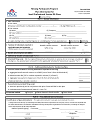 Form MP-300 Plan Information for Small Professional Service Db Plans - Missing Participants Program