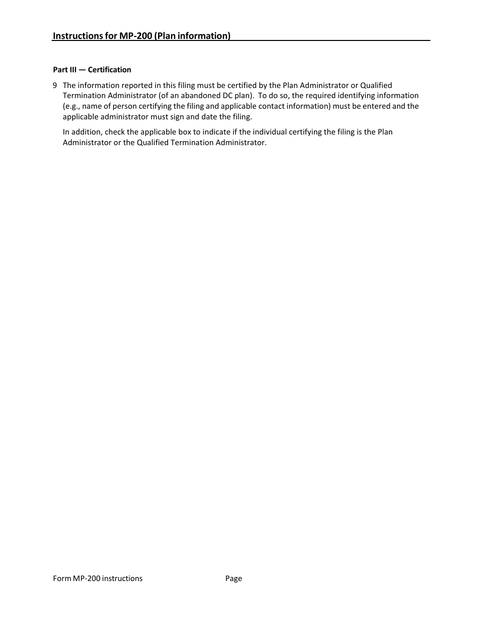 Instructions for Form MP-200 Plan Information for Defined Contribution Plans - Missing Participants Program, Page 11