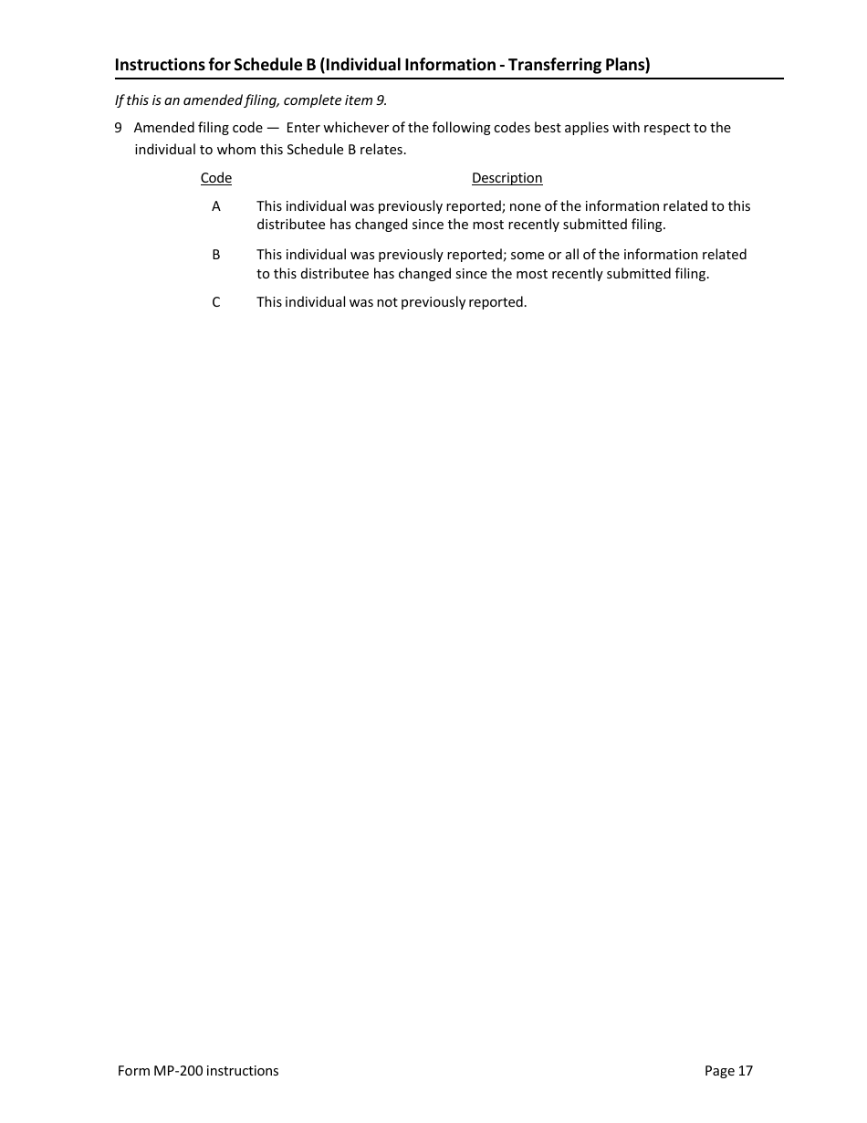 Instructions for Form MP-200 Plan Information for Defined Contribution Plans - Missing Participants Program, Page 17