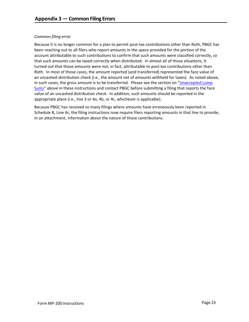 Instructions for Form MP-200 Plan Information for Defined Contribution Plans - Missing Participants Program, Page 23