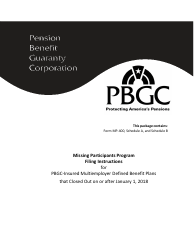 Document preview: Instructions for Form MP-400 Plan Information for Multiemployer Db Plans Insured by PBGC - Missing Participants Program