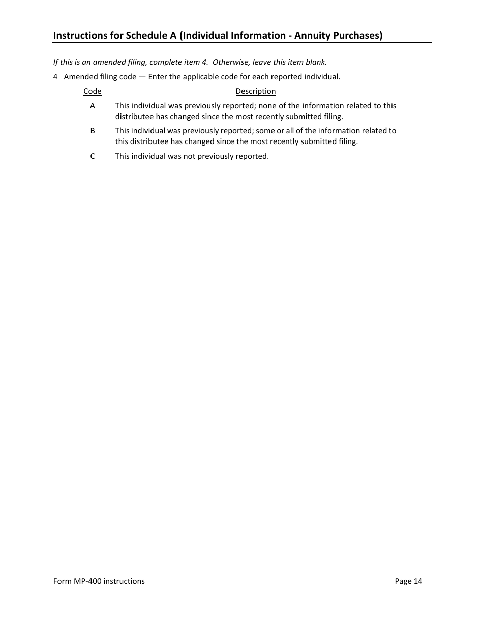 Instructions for Form MP-400 Plan Information for Multiemployer Db Plans Insured by PBGC - Missing Participants Program, Page 16