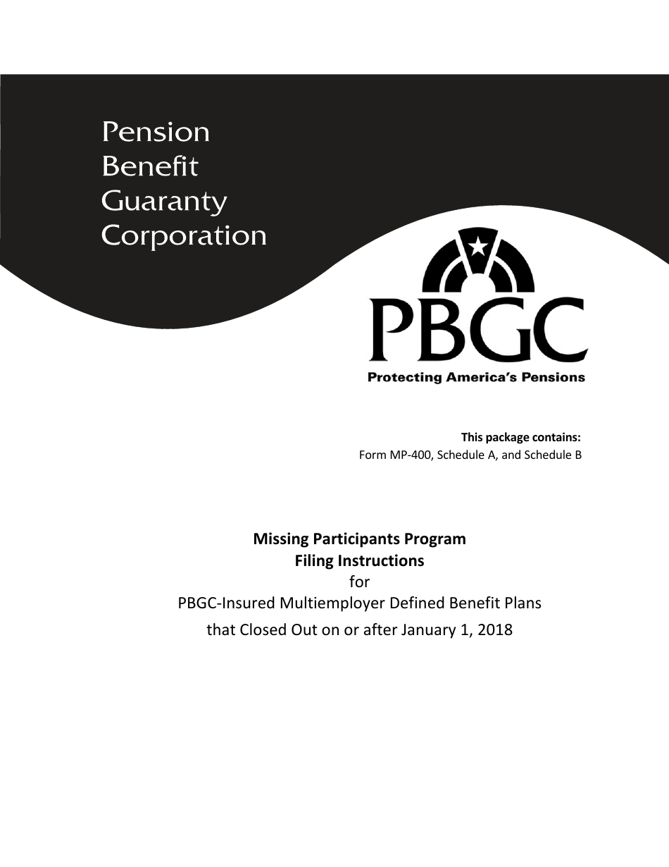 Instructions for Form MP-400 Plan Information for Multiemployer Db Plans Insured by PBGC - Missing Participants Program, Page 1