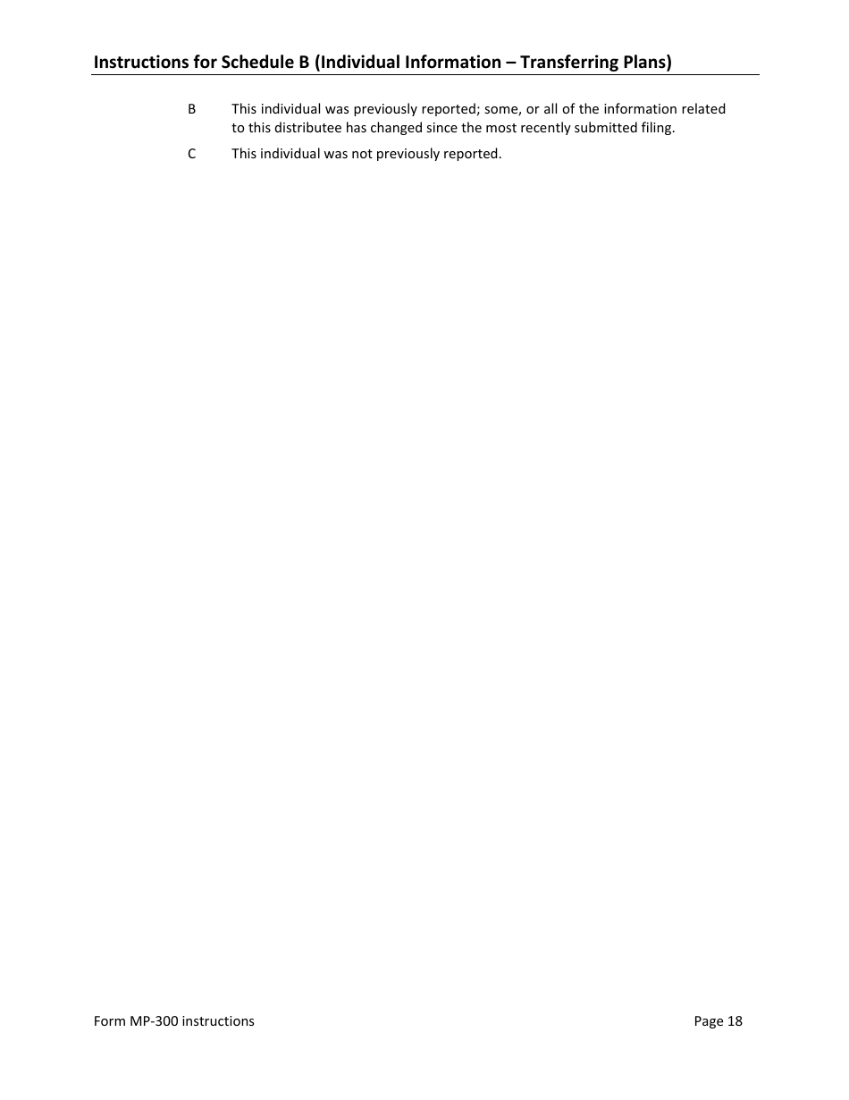 Instructions for Form MP-300 Plan Information for Small Professional Service Db Plans - Missing Participants Program, Page 20