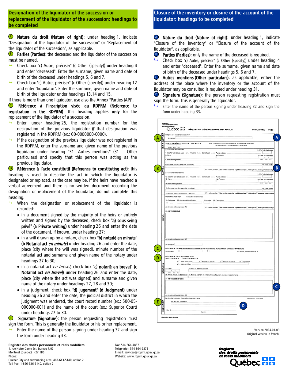 The Settlement of a Succession and the Register of Personal and Movable Real Rights (Rdprm) - Quebec, Canada, Page 2