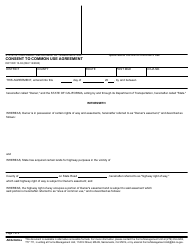 Document preview: Form DOT RW13-02 Consent to Common Use Agreement - California