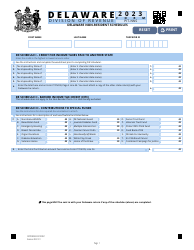 Document preview: Form PIT-NNS Delaware Non-resident Schedules - Delaware, 2023