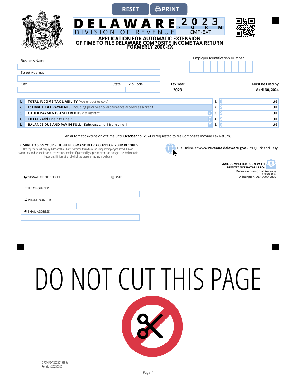 Form CMPEXT 2023 Fill Out, Sign Online and Download Fillable PDF