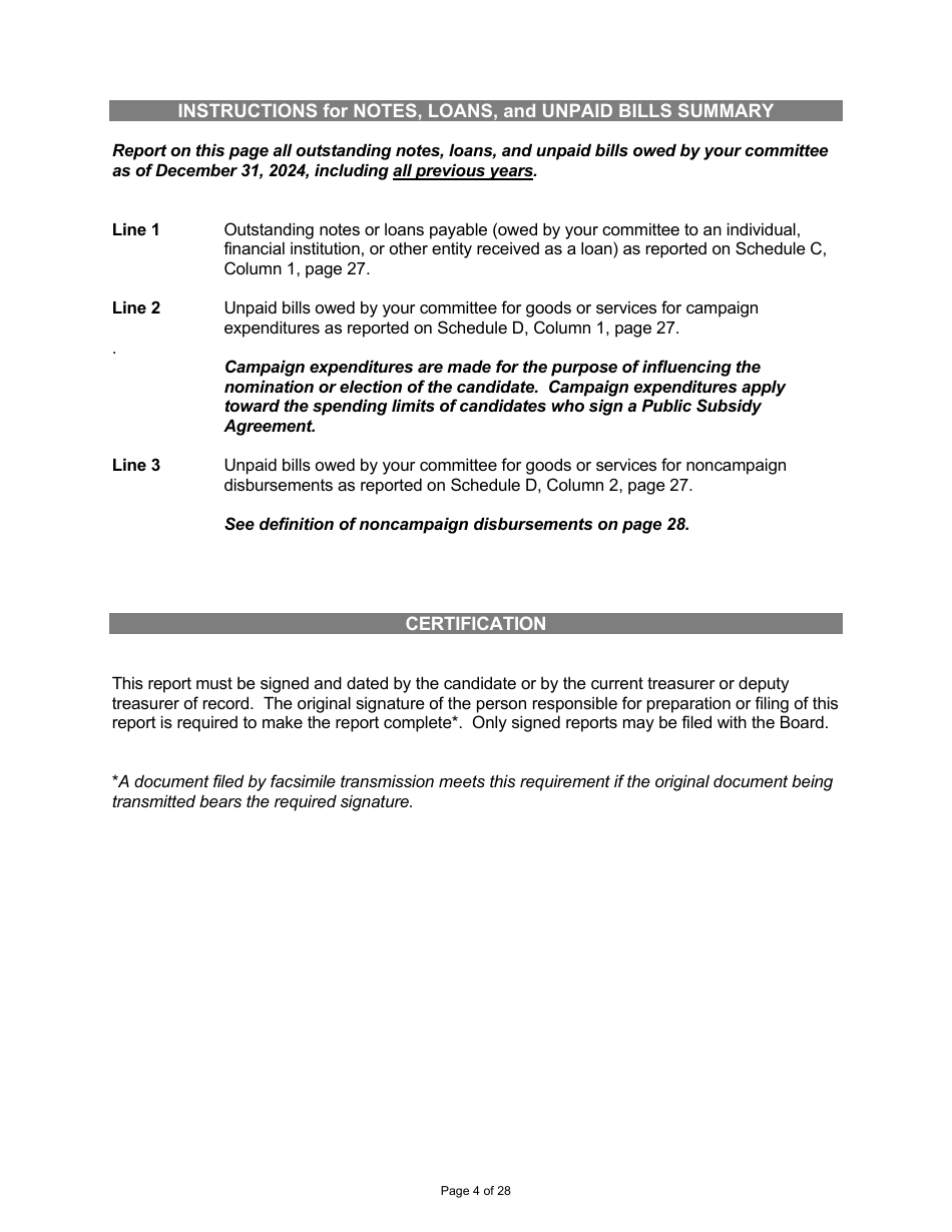 Report of Receipts and Expenditures for Candidate Committees Principal Campaign Committees - Minnesota, Page 4