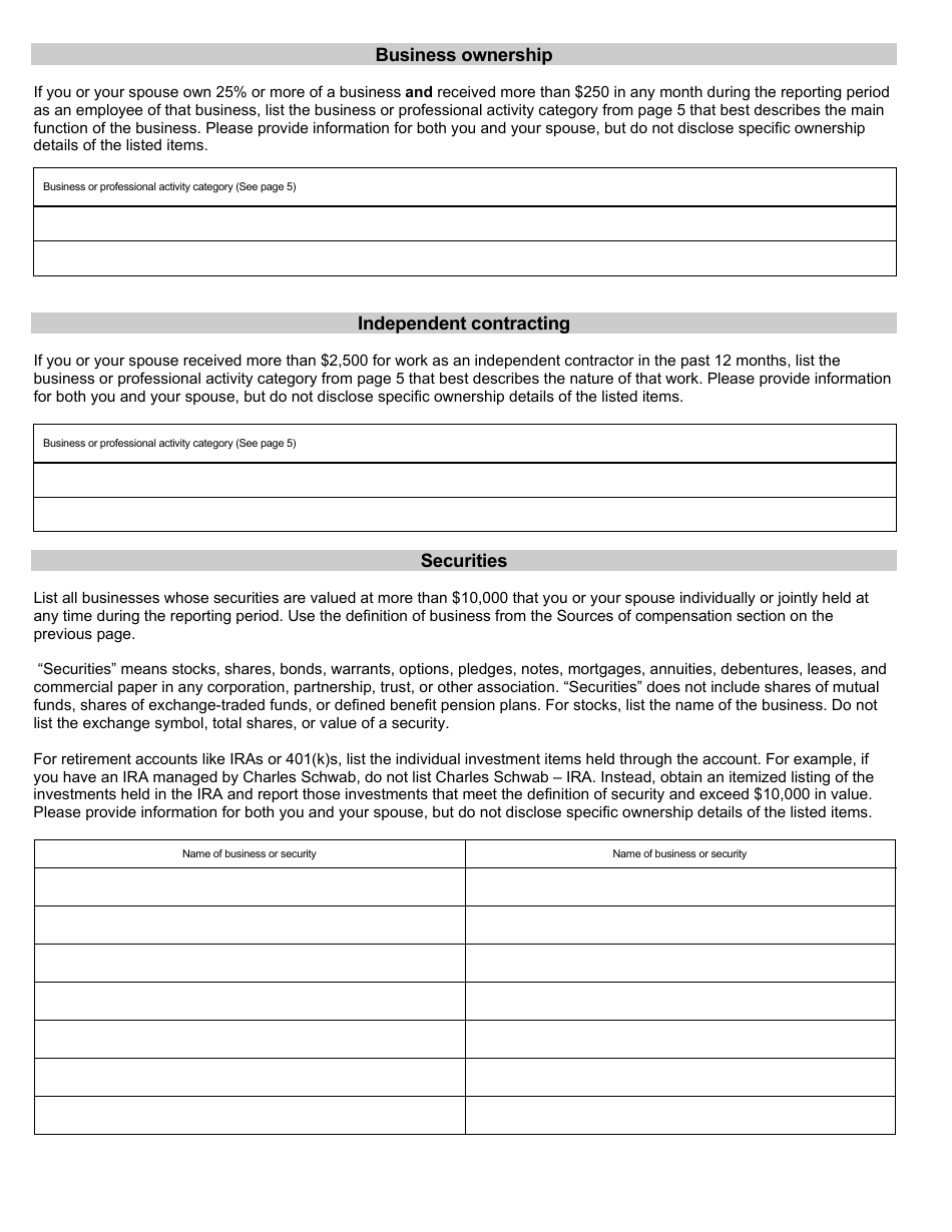 Statement of Economic Interest - Elected or Appointed Officials - Minnesota, Page 3