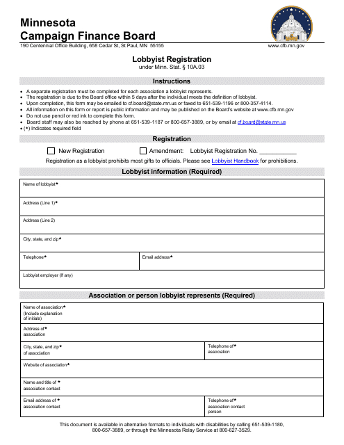 Lobbyist Registration - Minnesota