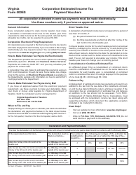Document preview: Form 500ES Corporation Estimated Income Tax Payment Vouchers - Virginia, 2024