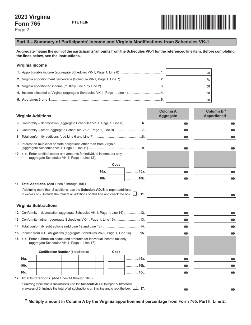 Form 765 Download Fillable Pdf Or Fill Online Unified Nonresident Individual Income Tax Return 9492