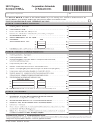 Document preview: Schedule 500ADJ Corporation Schedule of Adjustments - Virginia, 2023