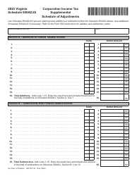 Document preview: Schedule 500ADJS Corporation Income Tax Supplemental Schedule of Adjustments - Virginia, 2023
