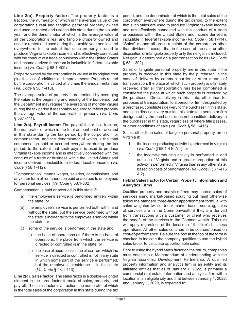 Download Instructions For Schedule 500a Corporation Allocation And 