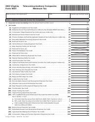 Document preview: Form 500T Telecommunications Companies Minimum Tax - Virginia, 2023