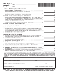Form 502 Pass-Through Entity Return of Income and Return of Nonresident Withholding Tax - Virginia, Page 2