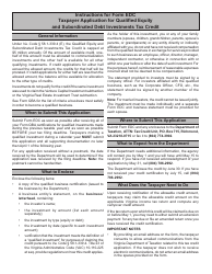 Form EDC Taxpayer Application for the Qualified Equity and Subordinated Debt Investments Tax Credit - Virginia, Page 2