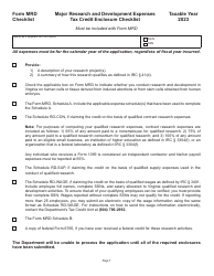 Form MRD Application for Major Research and Development Expenses Tax Credit - Virginia, Page 7