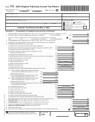 Document preview: Form 770 Virginia Fiduciary Income Tax Return - Virginia, 2023