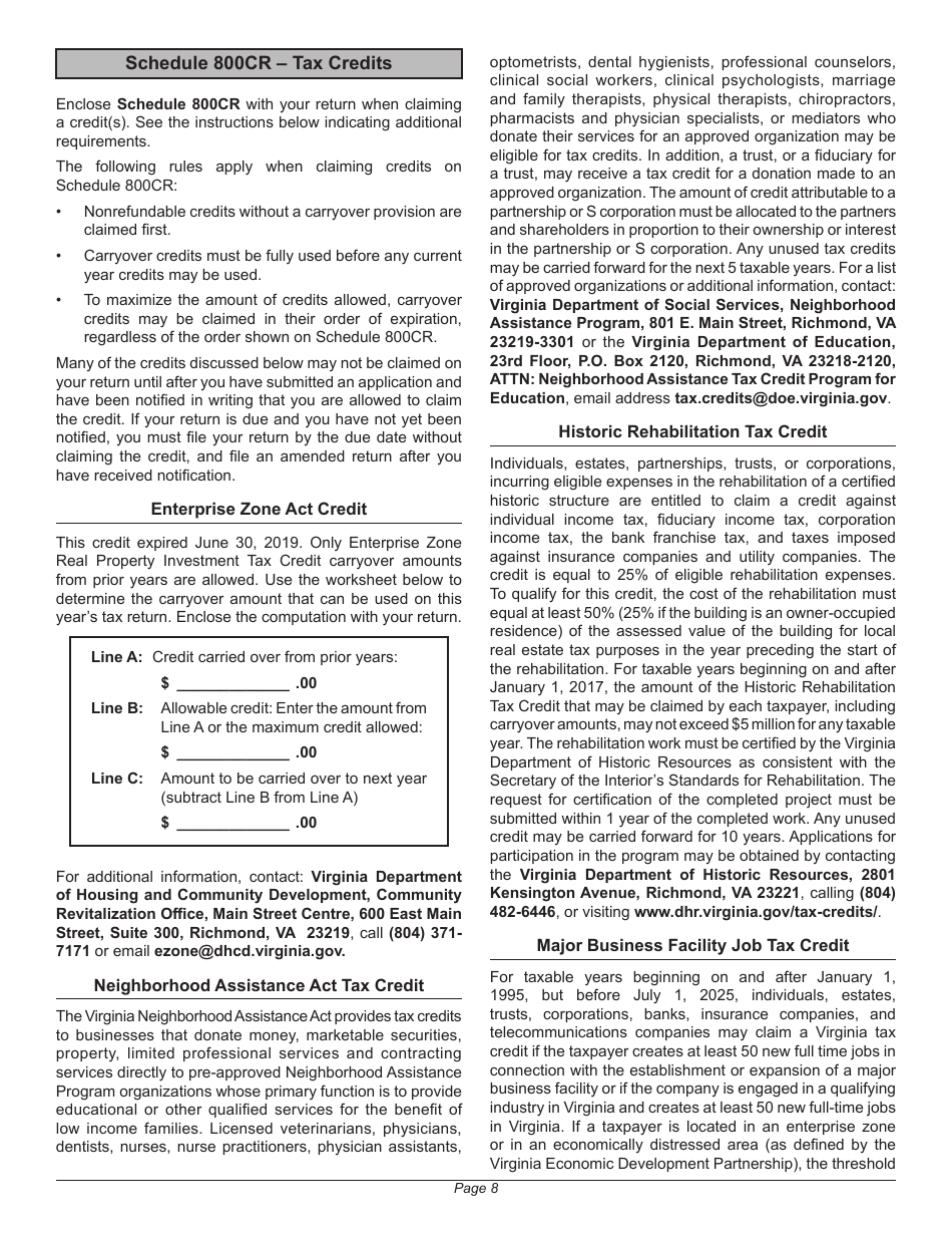 Instructions for Form 800 Virginia Insurance Premiums License Tax Return - Virginia, Page 12