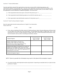 Form NP-1 Sales and Use Tax Exemption Application for Nonprofit Organizations - Virginia, Page 3