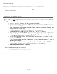 Form NP-1 Sales and Use Tax Exemption Application for Nonprofit Organizations - Virginia, Page 5