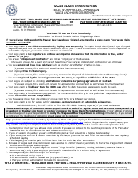 Document preview: Form WH-1 Wage Claim - Texas