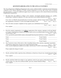 Annual Statement of Perpetual Care Fund Activity - Texas, Page 5