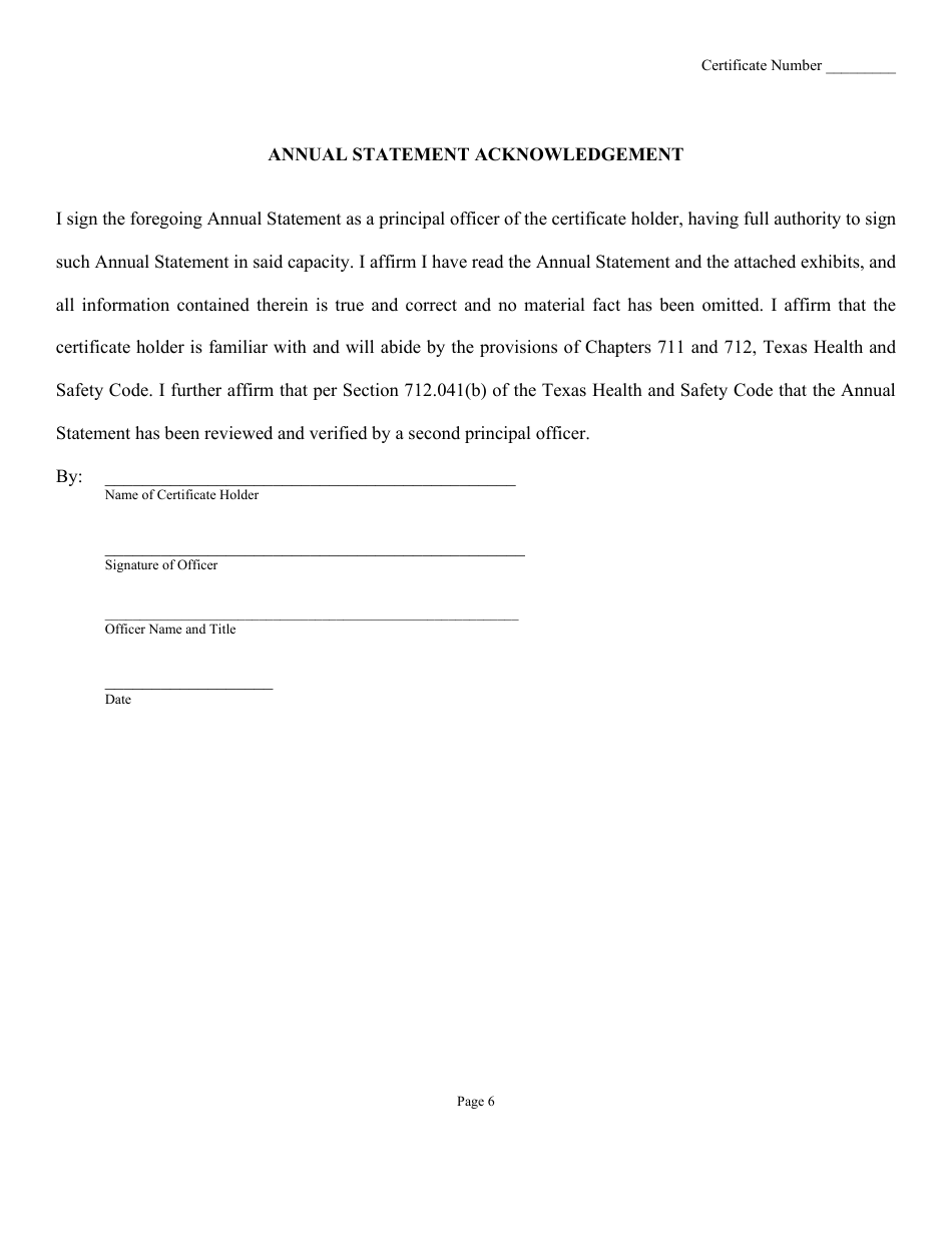 Annual Statement of Perpetual Care Fund Activity - Texas, Page 7